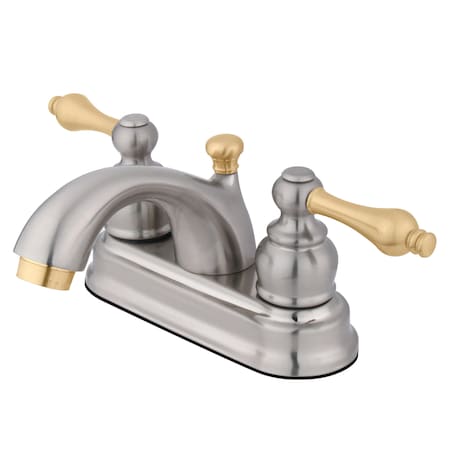 Kingston Brass 4" Centerset Bathroom Faucet, Brushed Nickel/Polished Brass KB2609AL